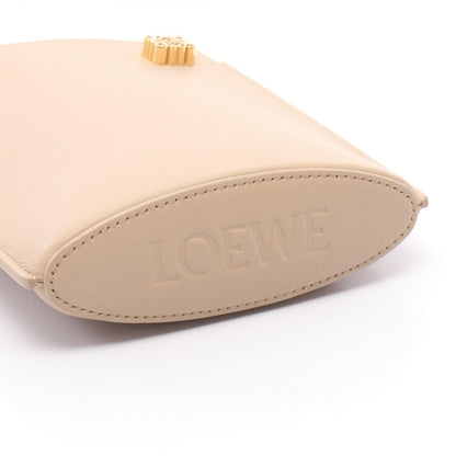 ダイスポケット ショルダーバッグ レザー ベージュ ロエベ バッグ LOEWE