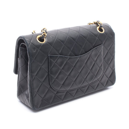 マトラッセ Wフラップ Wチェーンショルダーバッグ ラムスキン ブラック ゴールド金具 シャネル バッグ CHANEL
