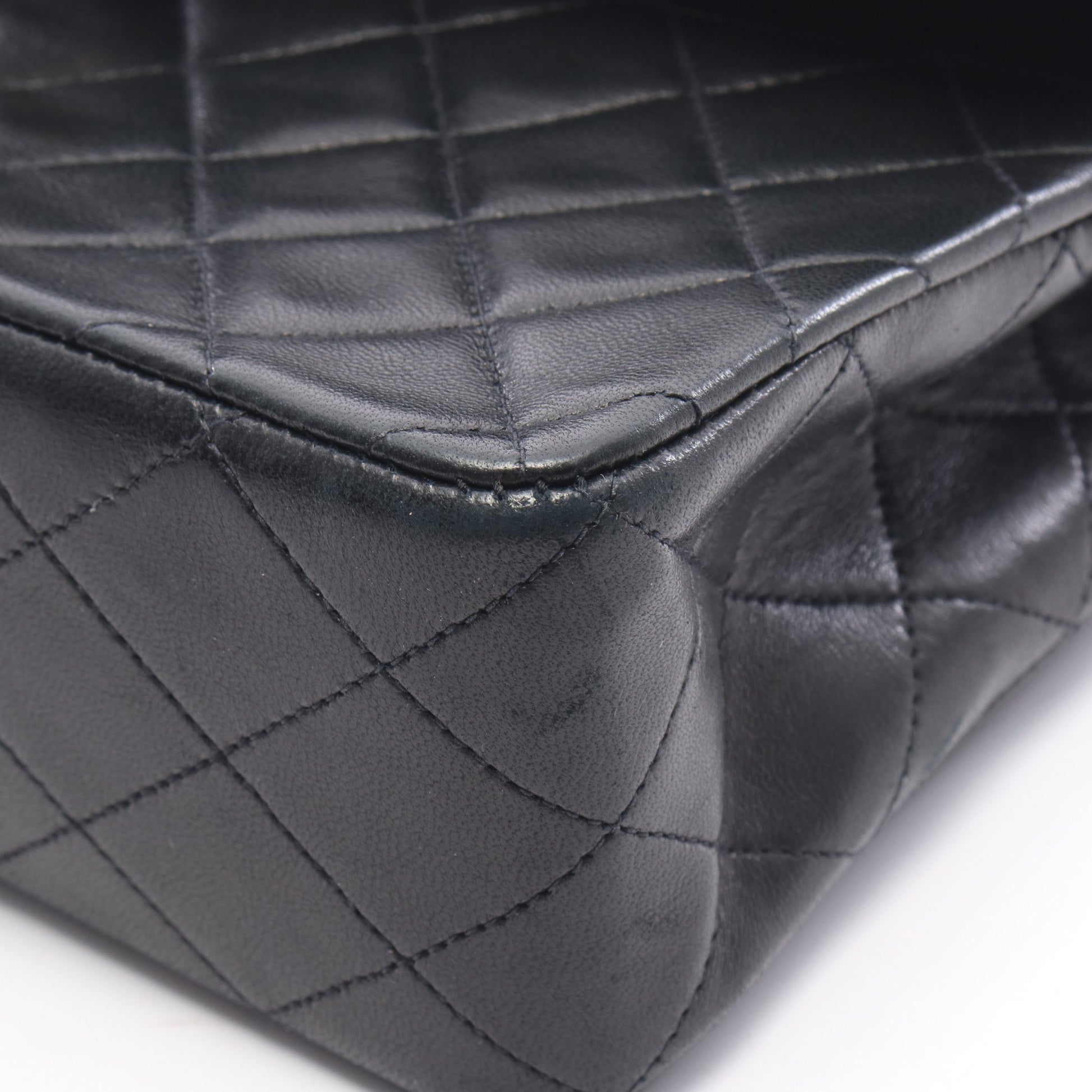 マトラッセ Wフラップ Wチェーンショルダーバッグ ラムスキン ブラック ゴールド金具 シャネル バッグ CHANEL