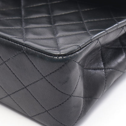 マトラッセ Wフラップ Wチェーンショルダーバッグ ラムスキン ブラック ゴールド金具 シャネル バッグ CHANEL