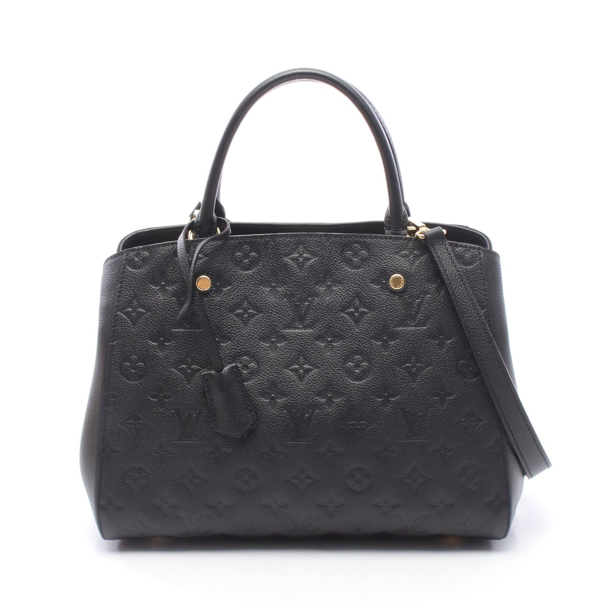 モンテーニュMM モノグラムアンプラント ノワール 2WAY ハンドバッグ レザー ブラック ルイヴィトン バッグ LOUIS VUITTON