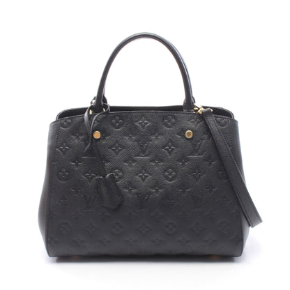 モンテーニュMM モノグラムアンプラント ノワール 2WAY ハンドバッグ レザー ブラック ルイヴィトン バッグ LOUIS VUITTON