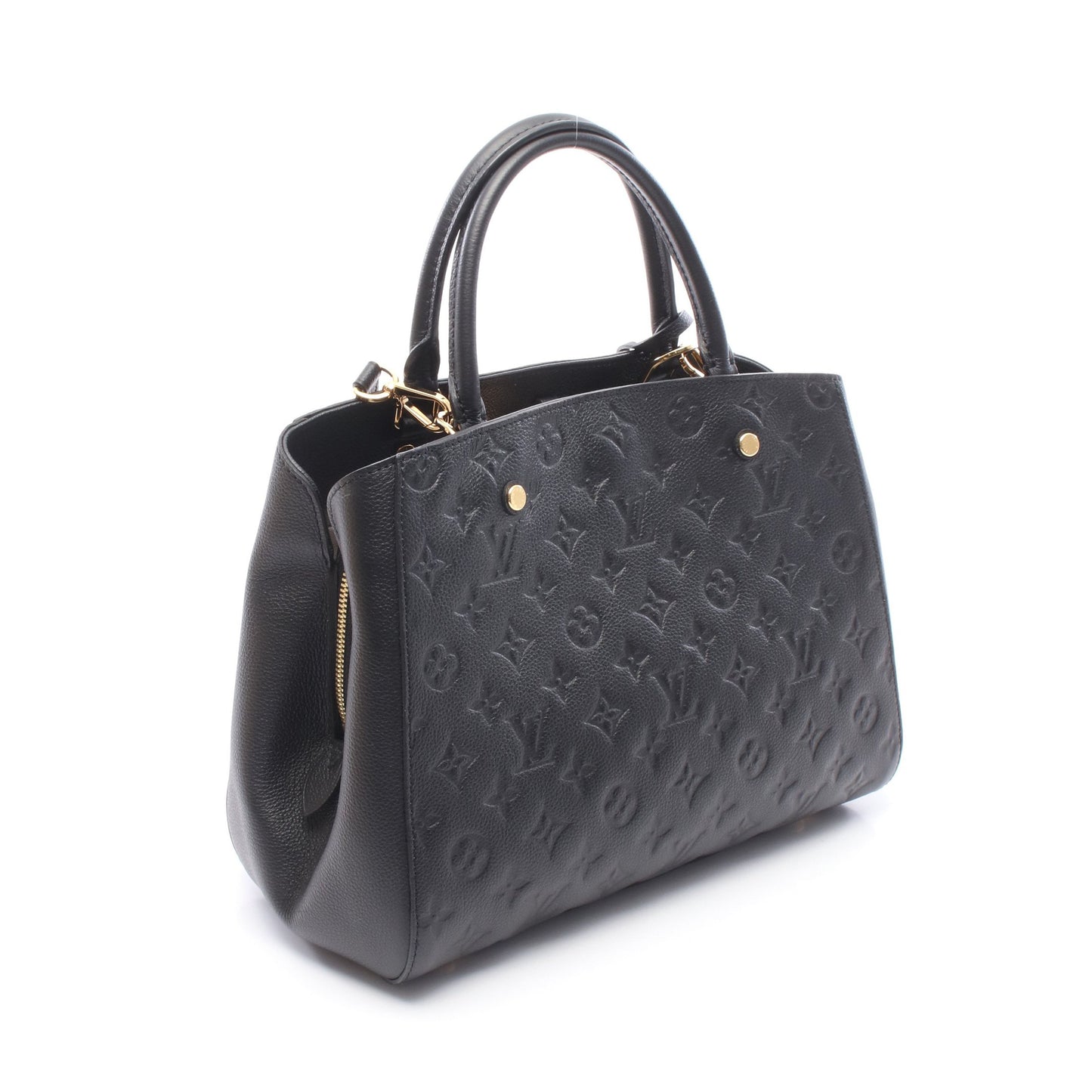 モンテーニュMM モノグラムアンプラント ノワール 2WAY ハンドバッグ レザー ブラック ルイヴィトン バッグ LOUIS VUITTON