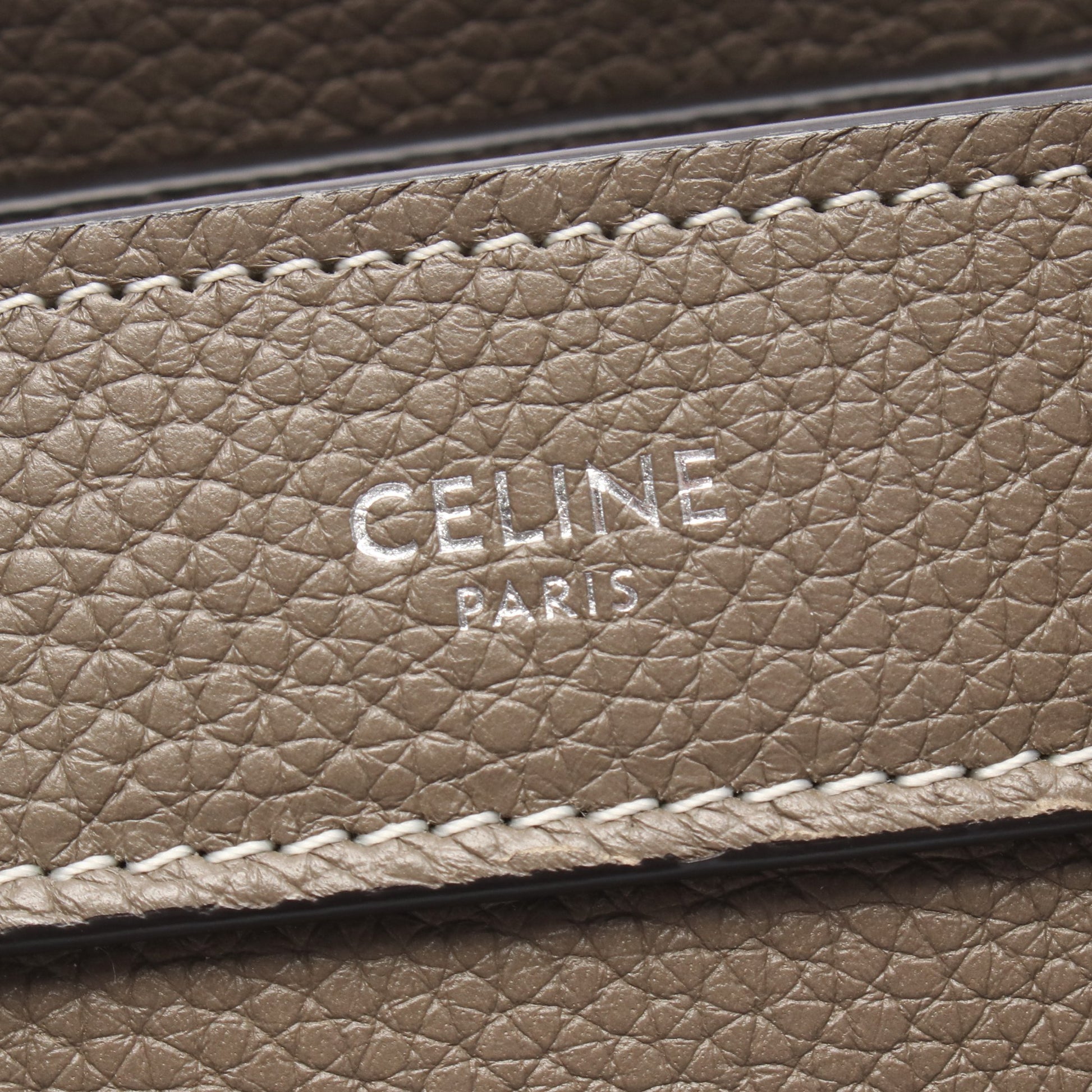 ラゲージ ナノショッパー 2WAY ハンドバッグ レザー グレーベージュ セリーヌ バッグ CELINE