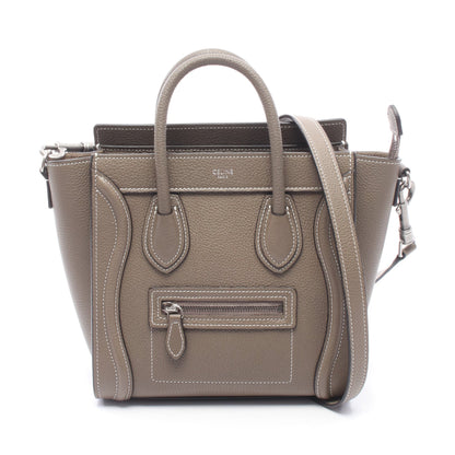 ラゲージ ナノショッパー 2WAY ハンドバッグ レザー グレーベージュ セリーヌ バッグ CELINE
