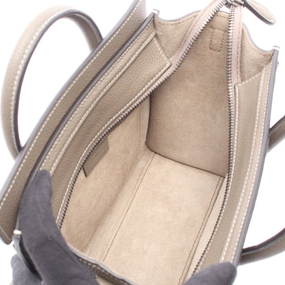 ラゲージ ナノショッパー 2WAY ハンドバッグ レザー グレーベージュ セリーヌ バッグ CELINE