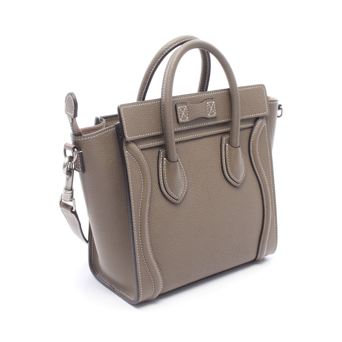 ラゲージ ナノショッパー 2WAY ハンドバッグ レザー グレーベージュ セリーヌ バッグ CELINE
