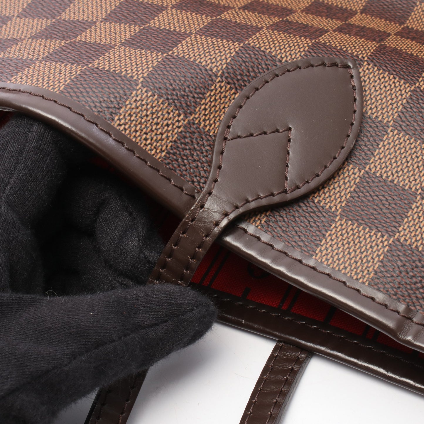 ネヴァーフルMM ダミエエベヌ ショルダーバッグ トートバッグ PVC レザー ブラウン ルイヴィトン バッグ LOUIS VUITTON