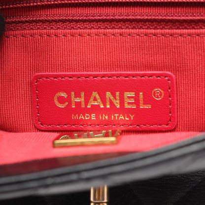 マトラッセ チェーンショルダーバッグ レザー ブラック ゴールド金具 シャネル バッグ CHANEL