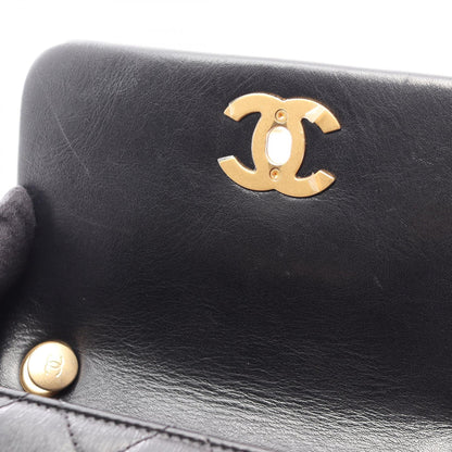 マトラッセ チェーンショルダーバッグ レザー ブラック ゴールド金具 シャネル バッグ CHANEL