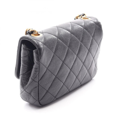 マトラッセ チェーンショルダーバッグ レザー ブラック ゴールド金具 シャネル バッグ CHANEL