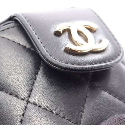 マトラッセ ミニバニティ チェーンショルダーバッグ ラムスキン ブラック ゴールド金具 シャネル バッグ CHANEL