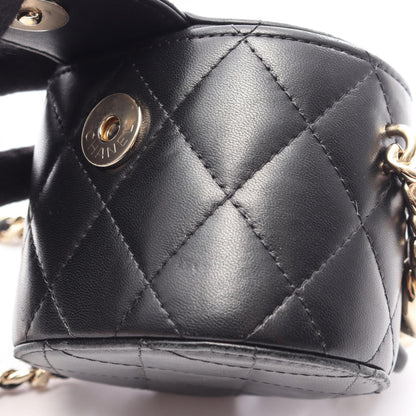 マトラッセ ミニバニティ チェーンショルダーバッグ ラムスキン ブラック ゴールド金具 シャネル バッグ CHANEL