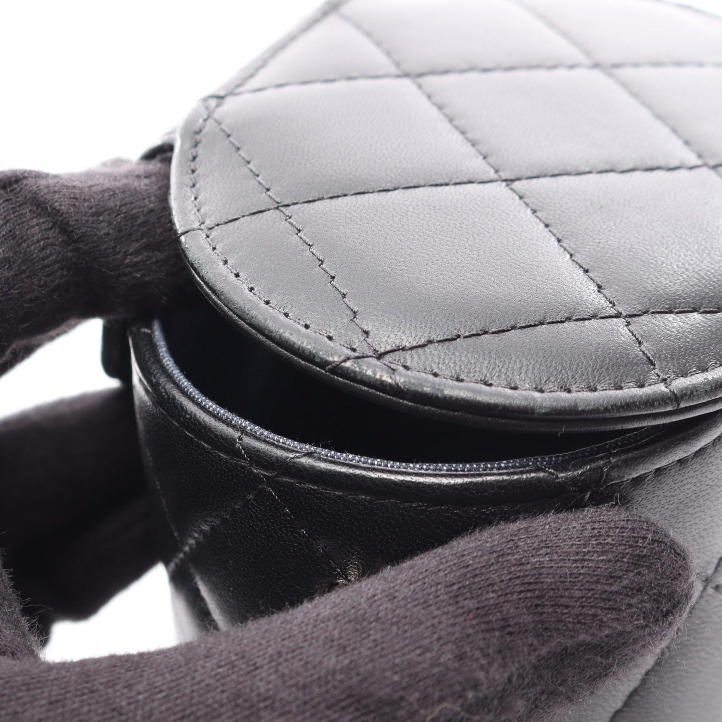 マトラッセ ミニバニティ チェーンショルダーバッグ ラムスキン ブラック ゴールド金具 シャネル バッグ CHANEL