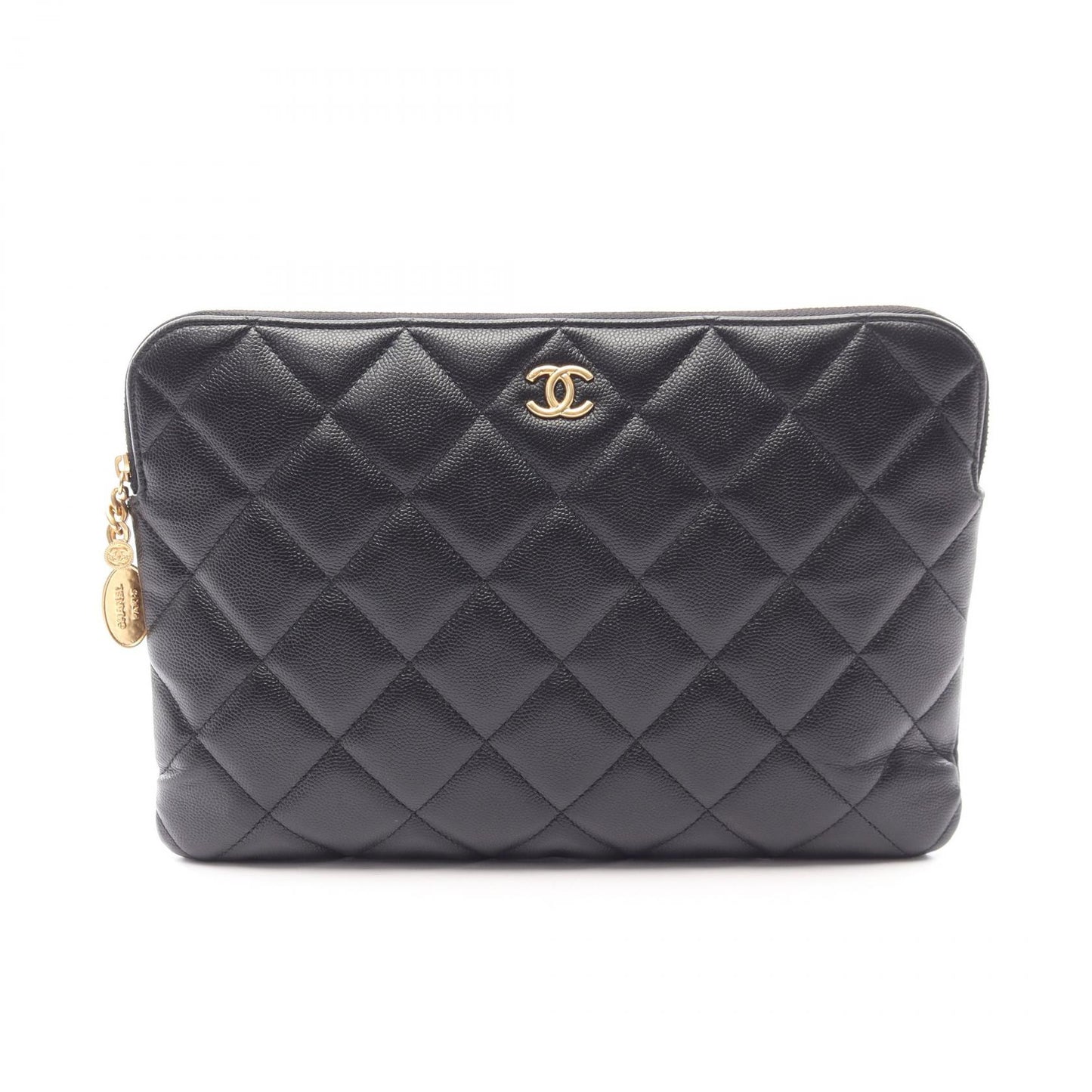 マトラッセ クラッチバッグ キャビアスキン ブラック ゴールド金具 シャネル バッグ CHANEL