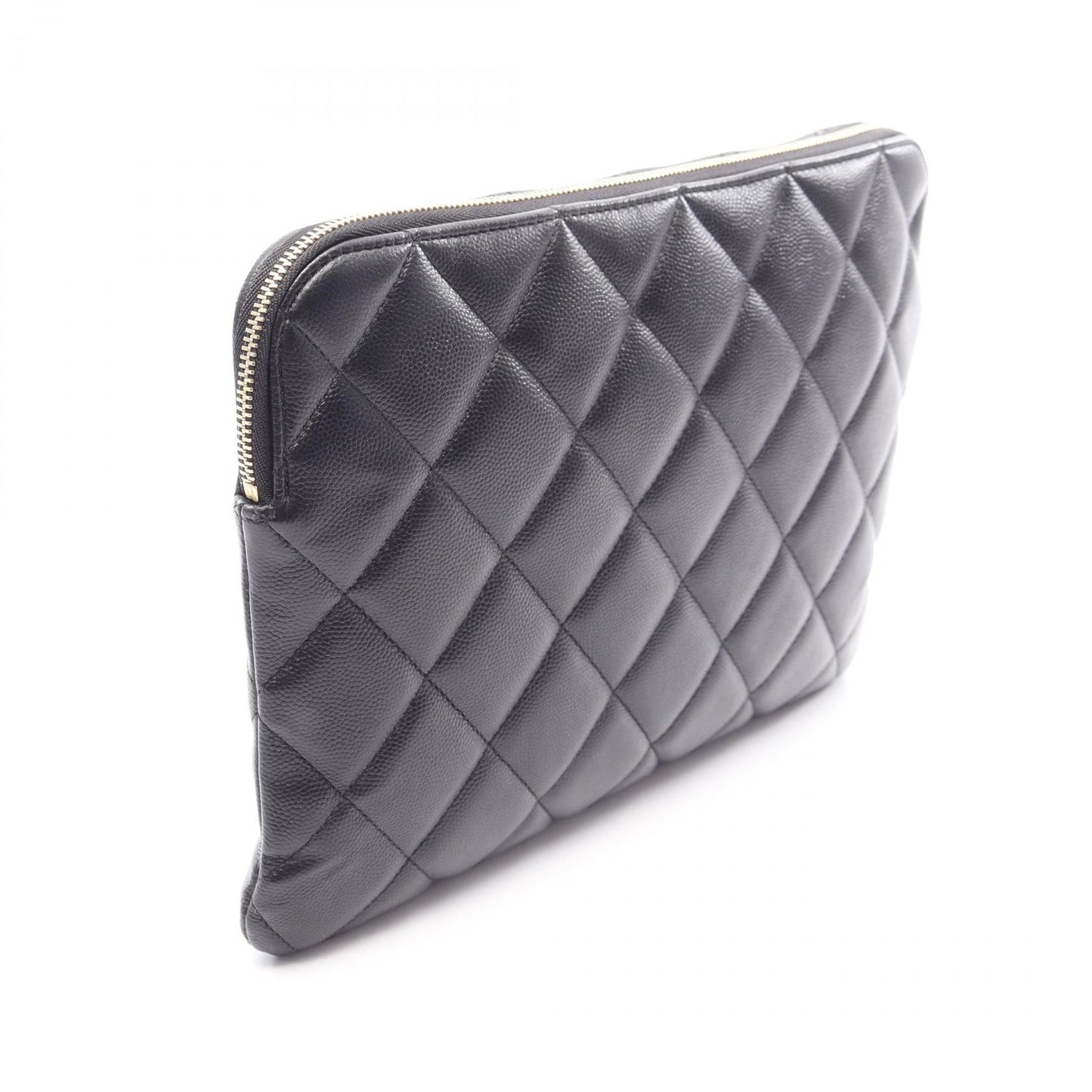 マトラッセ クラッチバッグ キャビアスキン ブラック ゴールド金具 シャネル バッグ CHANEL