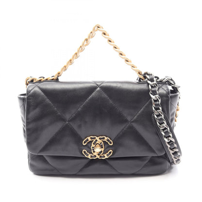 19 ディズヌフ マトラッセ コンビ金具 2WAY チェーンショルダーバッグ ラムスキン ブラック シャネル バッグ CHANEL