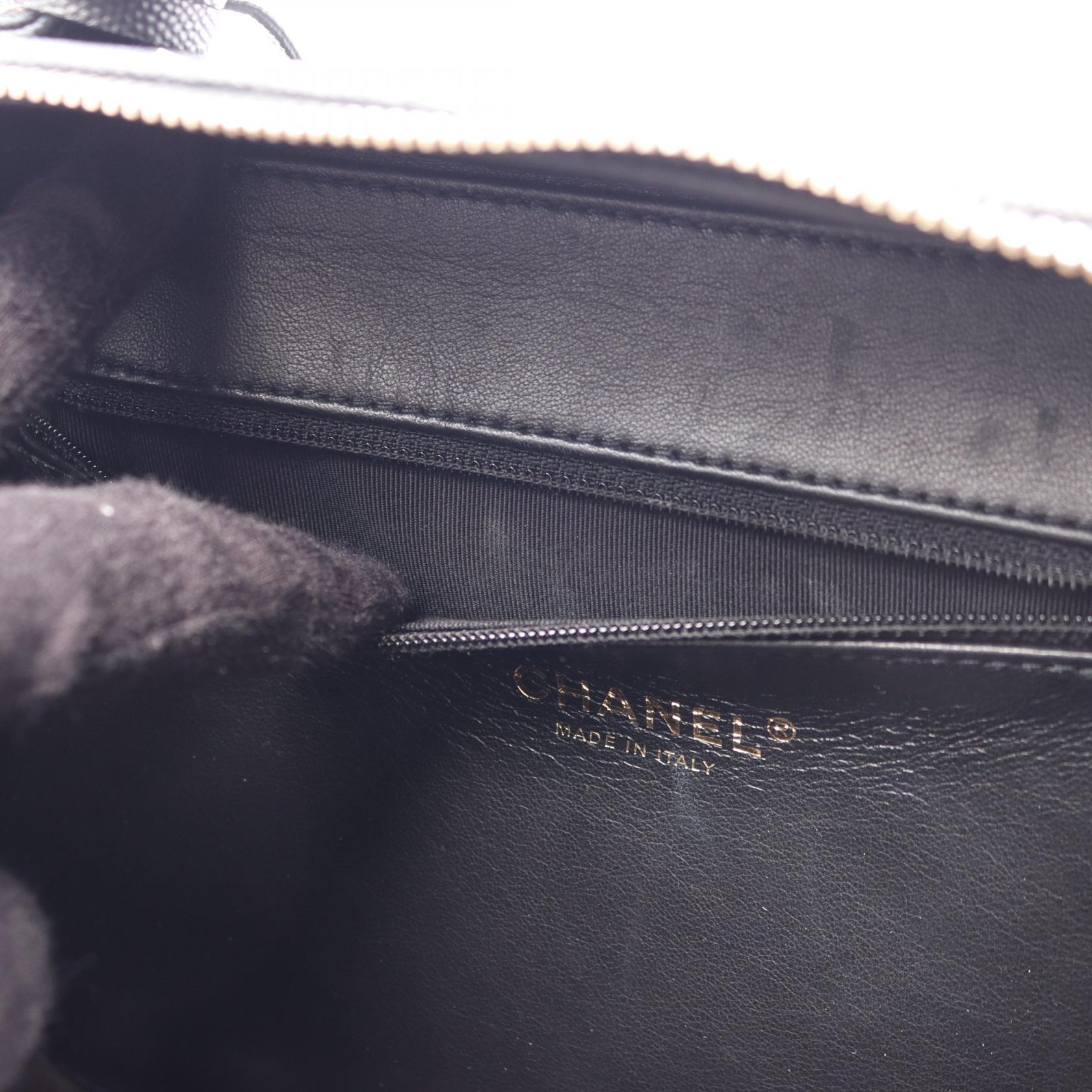 CCフィリグリー マトラッセ バニティ 2WAY チェーンショルダーバッグ キャビアスキン ブラック ゴールド金具 シャネル バッグ CHANEL