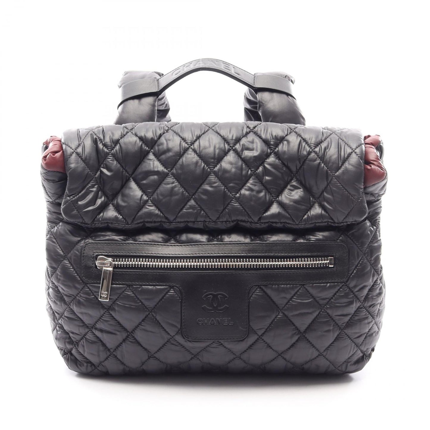 コココクーン バックパック リュックサック ナイロン レザー ブラック シルバー金具 シャネル バッグ CHANEL