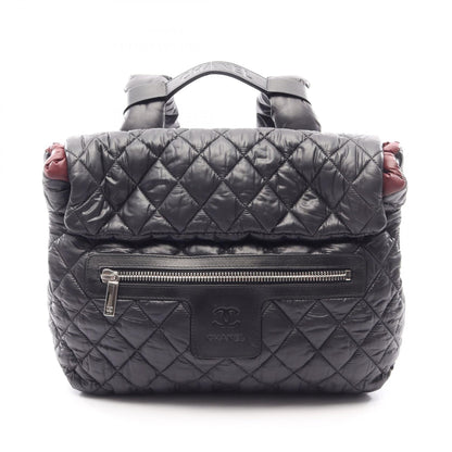 コココクーン バックパック リュックサック ナイロン レザー ブラック シルバー金具 シャネル バッグ CHANEL