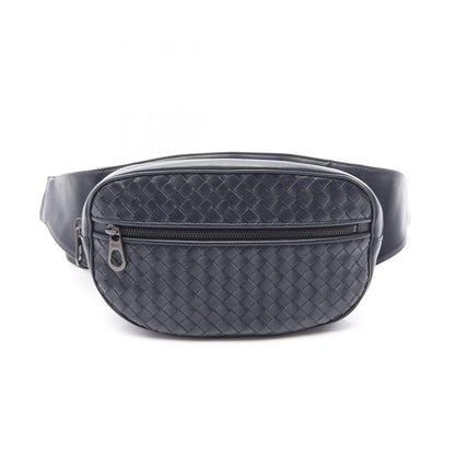 イントレチャート ウエストバッグ レザー ネイビー ボッテガヴェネタ バッグ BOTTEGA VENETA