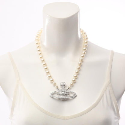 MAN.BAS RELIEF ネックレス ラインストーン フェイクパール シルバー クリア オフホワイト ヴィヴィアンウエストウッド アクセサリー Vivienne Westwood