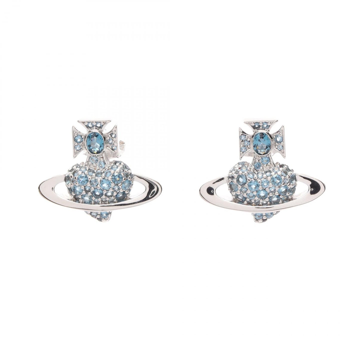 AGNATHA ピアス ラインストーン シルバー ブルー ヴィヴィアンウエストウッド アクセサリー Vivienne Westwood