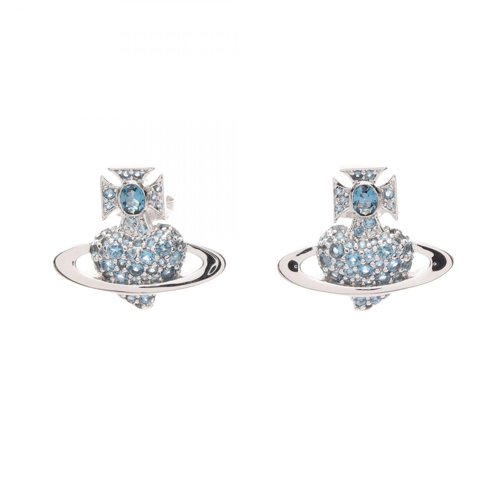 AGNATHA ピアス ラインストーン シルバー ブルー ヴィヴィアンウエストウッド アクセサリー Vivienne Westwood