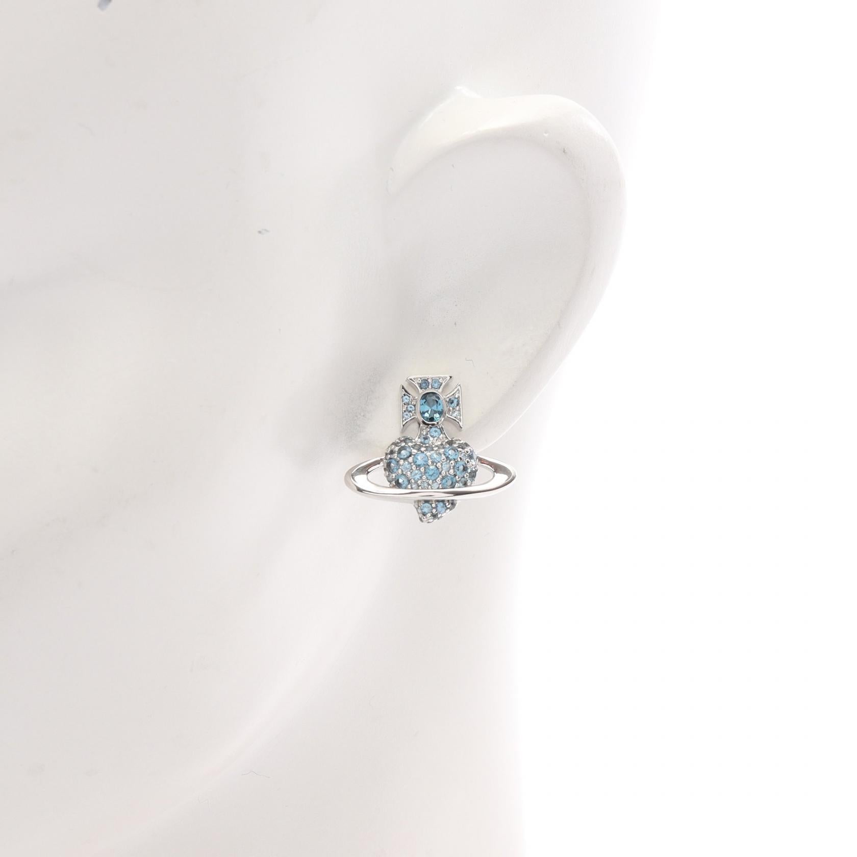 AGNATHA ピアス ラインストーン シルバー ブルー ヴィヴィアンウエストウッド アクセサリー Vivienne Westwood
