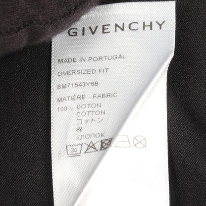 ロゴ刺繍 クルーネック 半袖Tシャツ コットン ブラック ジバンシィ トップス GIVENCHY