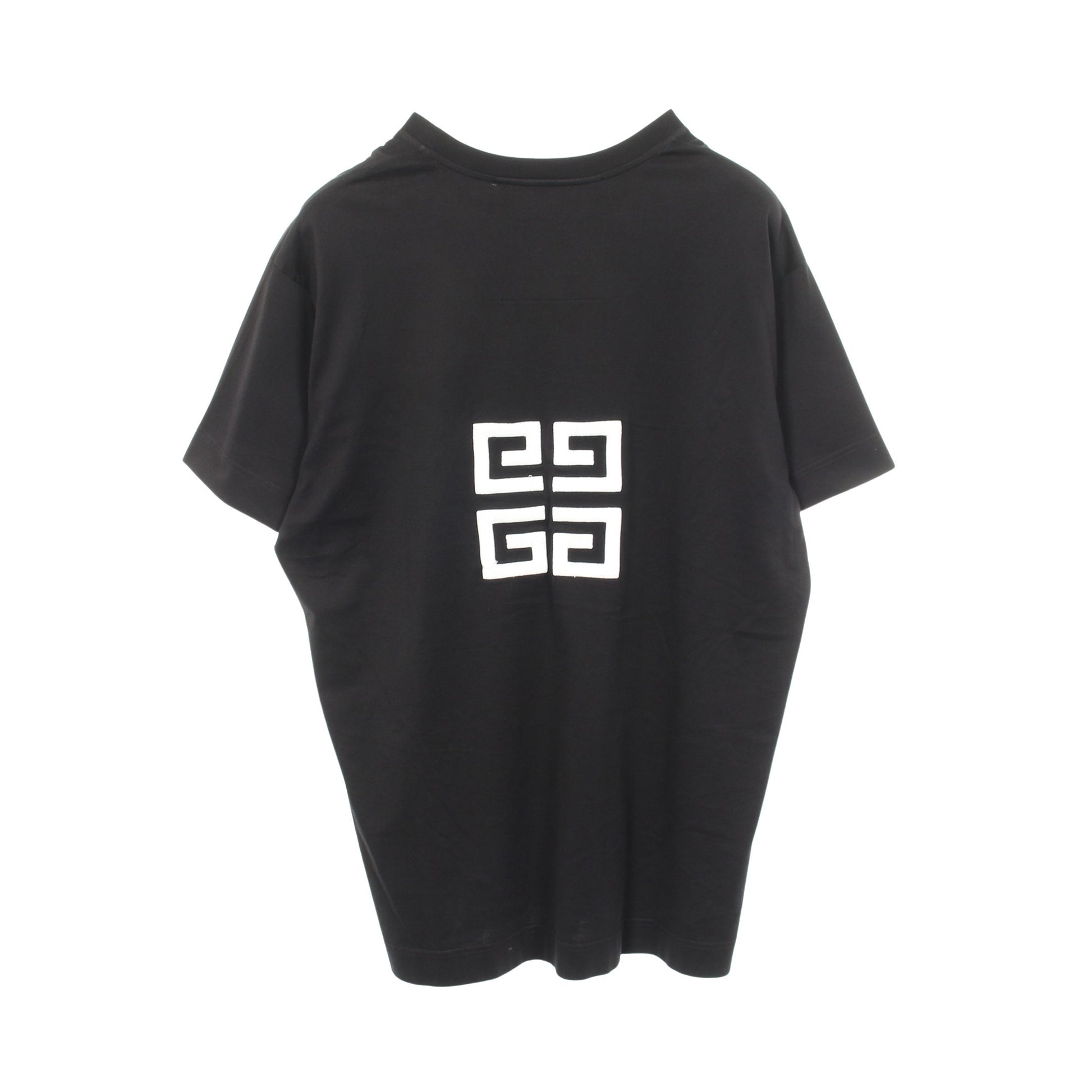 ロゴ刺繍 クルーネック 半袖Tシャツ コットン ブラック ジバンシィ トップス GIVENCHY