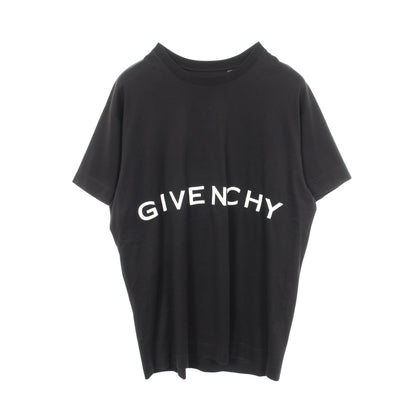 ロゴ刺繍 クルーネック 半袖Tシャツ コットン ブラック ジバンシィ トップス GIVENCHY