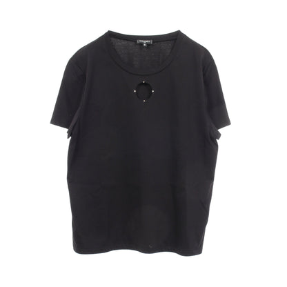 クルーネック 半袖Tシャツ コットン ブラック シャネル トップス CHANEL
