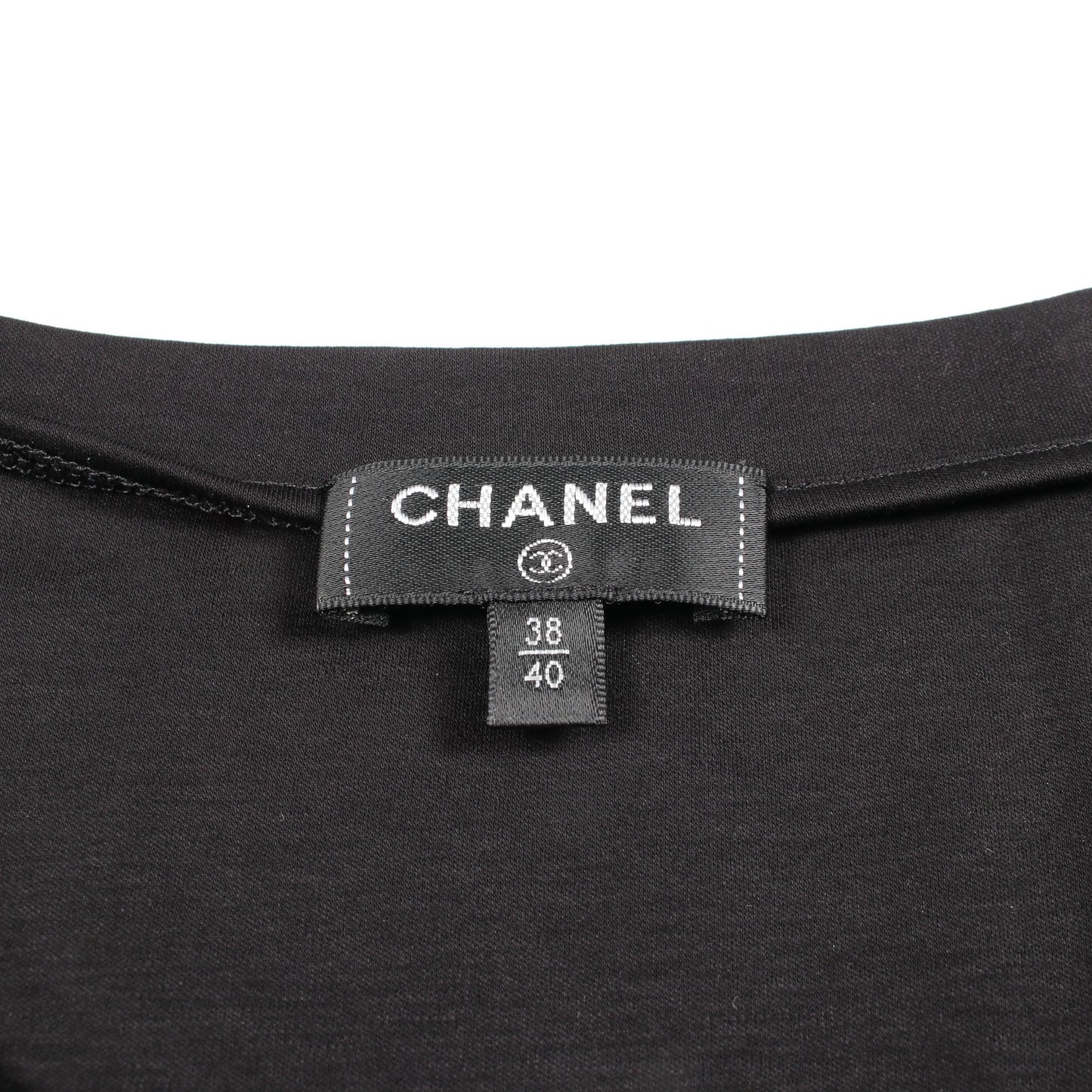 クルーネック 半袖Tシャツ コットン ブラック シャネル トップス CHANEL