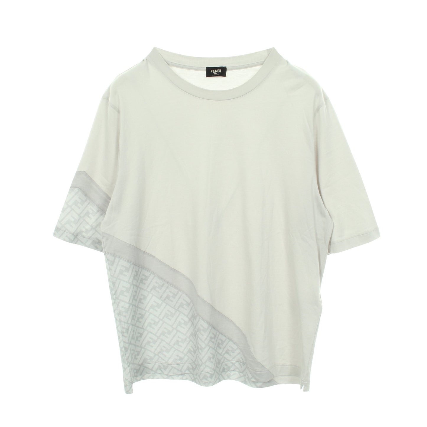 FFモチーフ ズッカ柄 半袖Tシャツ コットン ライトグレー グレー フェンディ トップス FENDI