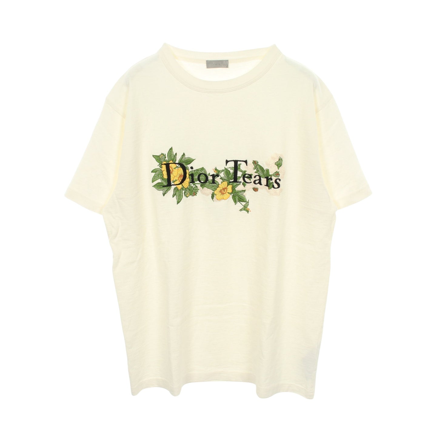 DIOR × Denim Tears ロゴ刺繍 半袖Tシャツ コットン オフホワイト クリスチャンディオール トップス Christian Dior