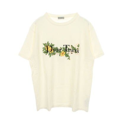 DIOR × Denim Tears ロゴ刺繍 半袖Tシャツ コットン オフホワイト クリスチャンディオール トップス Christian Dior