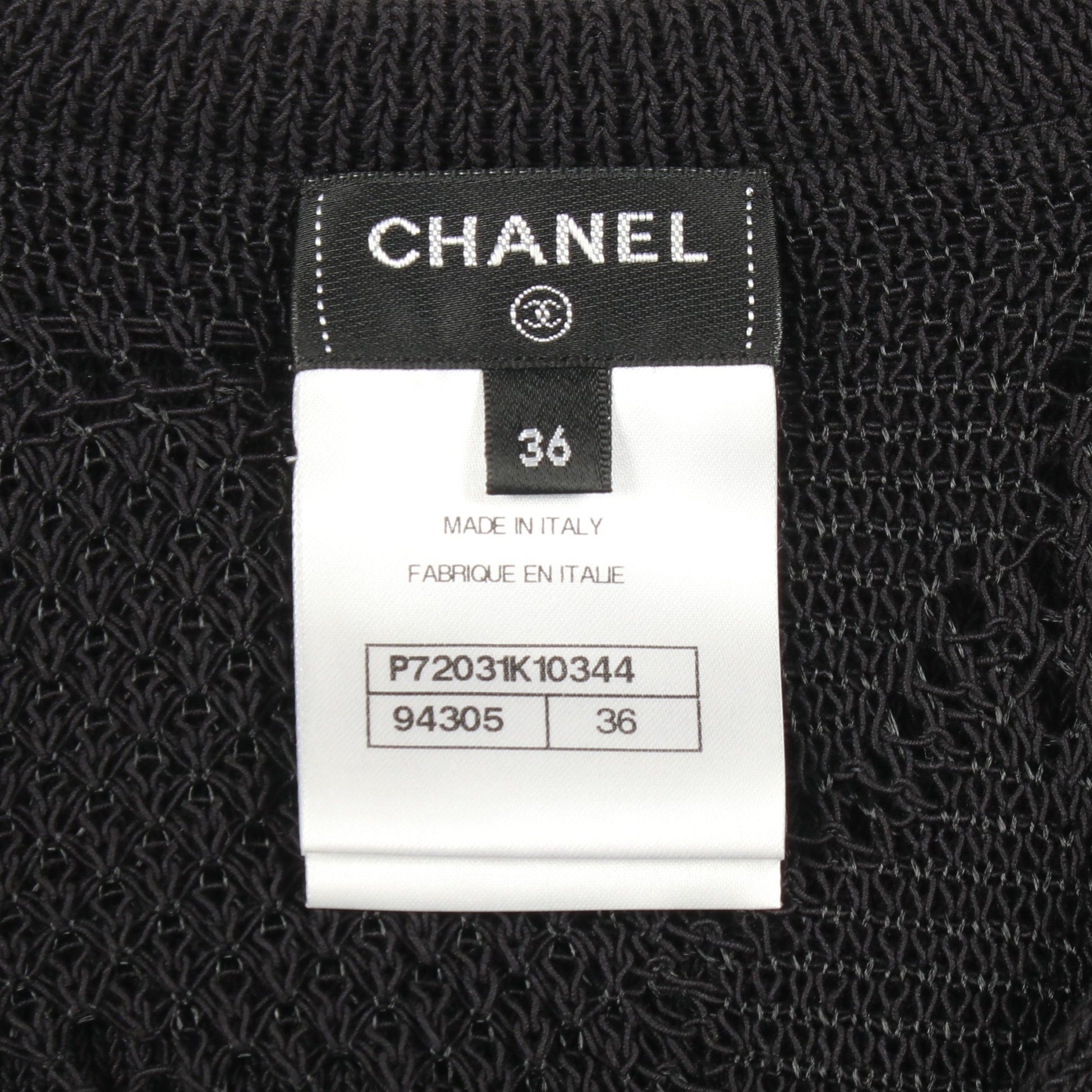 ココマーク カメリア セーラーカラー ニット コットン ブラック シャネル トップス CHANEL