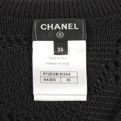 ココマーク カメリア セーラーカラー ニット コットン ブラック シャネル トップス CHANEL