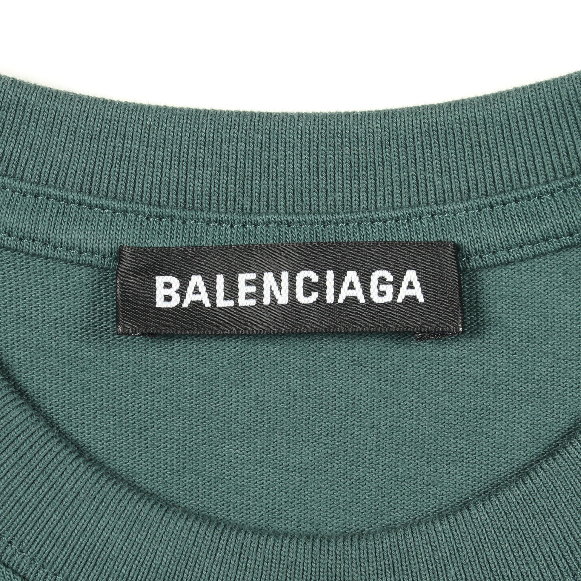 バックロゴ オーバーサイズ 半袖Tシャツ コットン グリーン バレンシアガ トップス BALENCIAGA