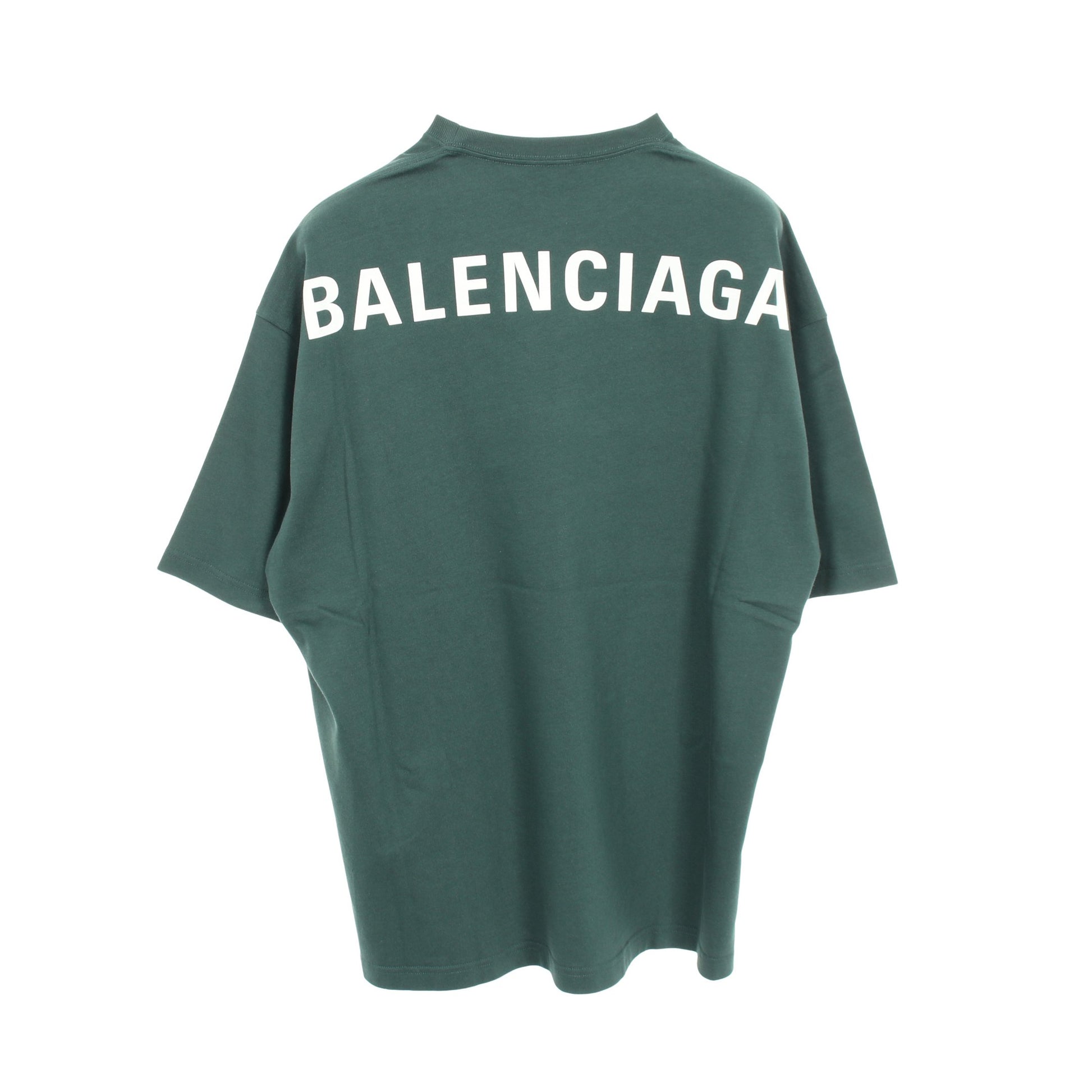 バックロゴ オーバーサイズ 半袖Tシャツ コットン グリーン バレンシアガ トップス BALENCIAGA