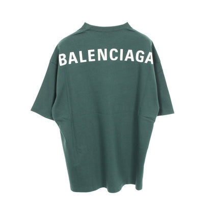 バックロゴ オーバーサイズ 半袖Tシャツ コットン グリーン バレンシアガ トップス BALENCIAGA