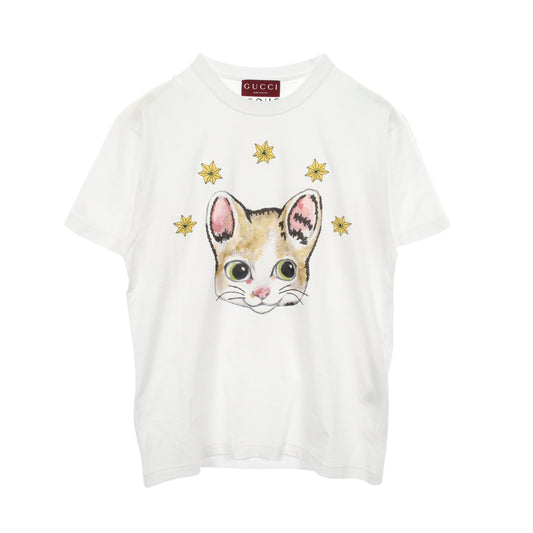 GUCCI × ヒグチユウコ 日本限定 ネコ 半袖Tシャツ コットン ホワイト グッチ トップス GUCCI