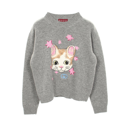 GUCCI × ヒグチユウコ インターロッキングG ネコ 日本限定 ニット ウール グレー グッチ トップス GUCCI