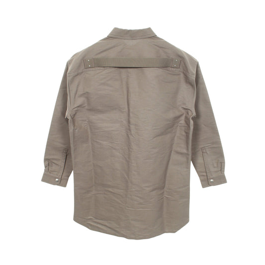 オーバーサイズ シャツ ジャケット コットン グレーブラウン リックオウエンス アウター Rick Owens