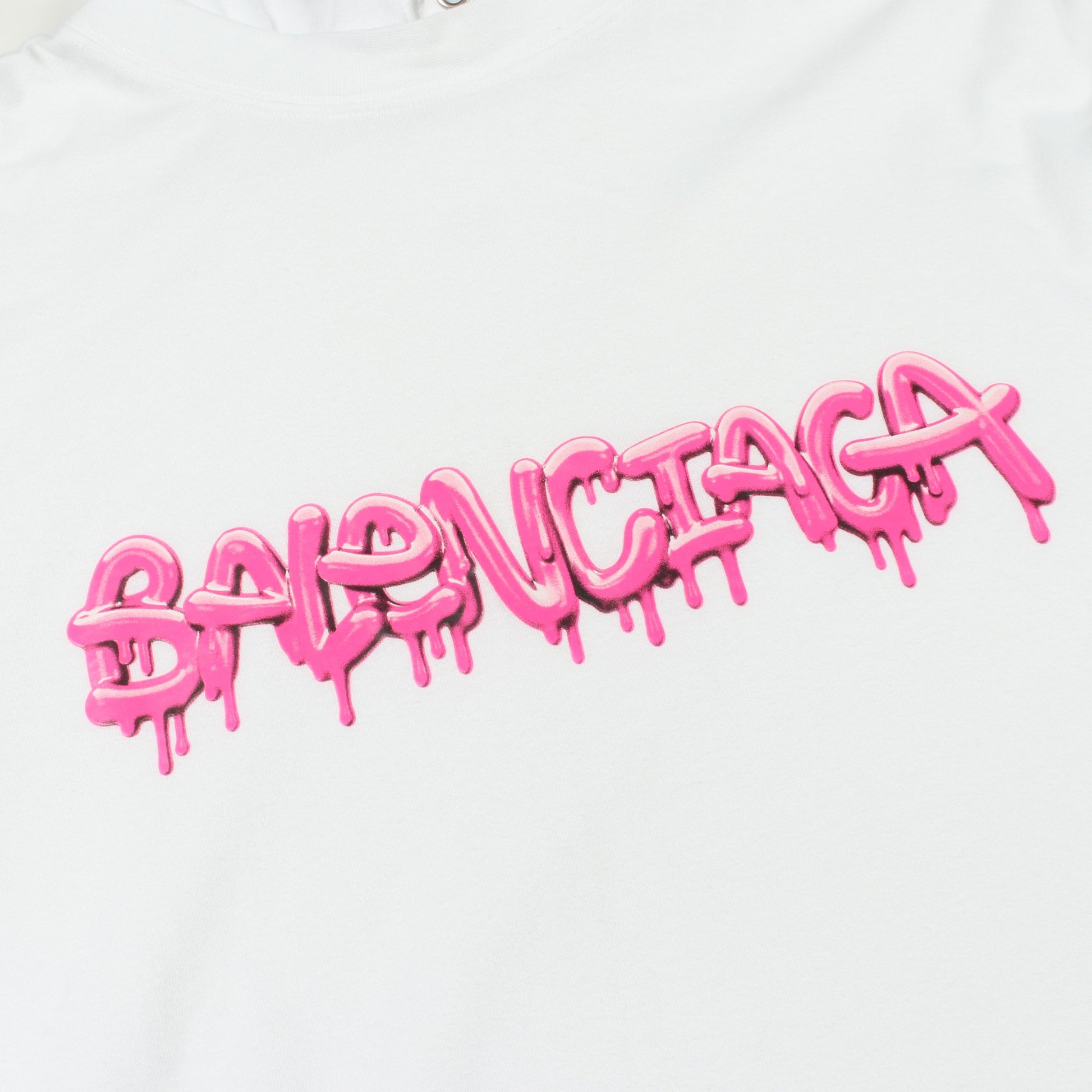 グラフィックロゴ レイヤードデザイン プルオーバーパーカー コットン ホワイト ピンク バレンシアガ トップス BALENCIAGA