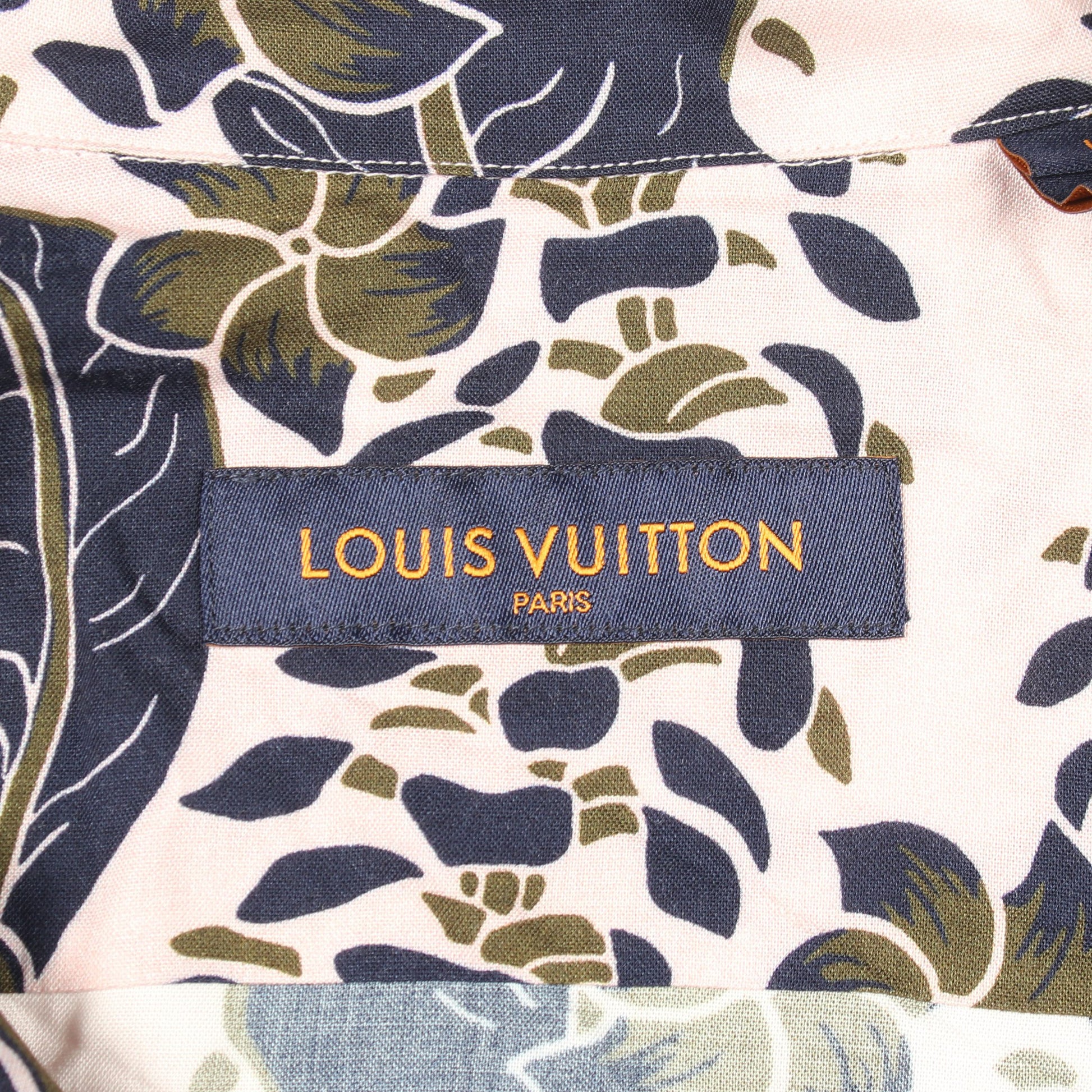 リーフ 総柄 半袖 シャツ レーヨン ピンク ネイビー カーキグリーン ルイヴィトン トップス LOUIS VUITTON