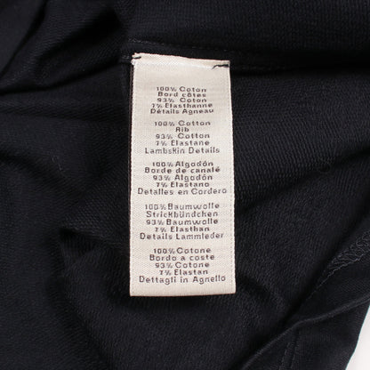 レザーパッチ クルーネック 半袖Tシャツ コットン ネイビー エルメス トップス HERMES