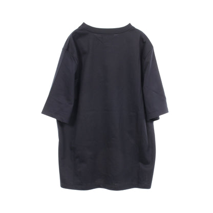 レザーパッチ クルーネック 半袖Tシャツ コットン ネイビー エルメス トップス HERMES