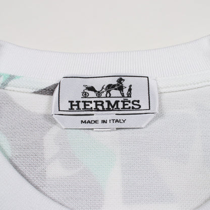 PUZZLE VEGETAL 半袖Tシャツ コットン ホワイト グレー ライトグリーン エルメス トップス HERMES